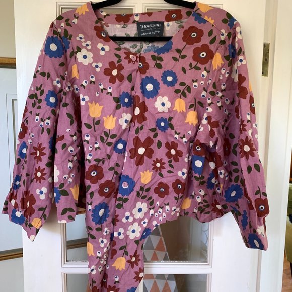 ModCloth x Princess Highway Floral Tie-Front Blouse - Picture 2 of 6